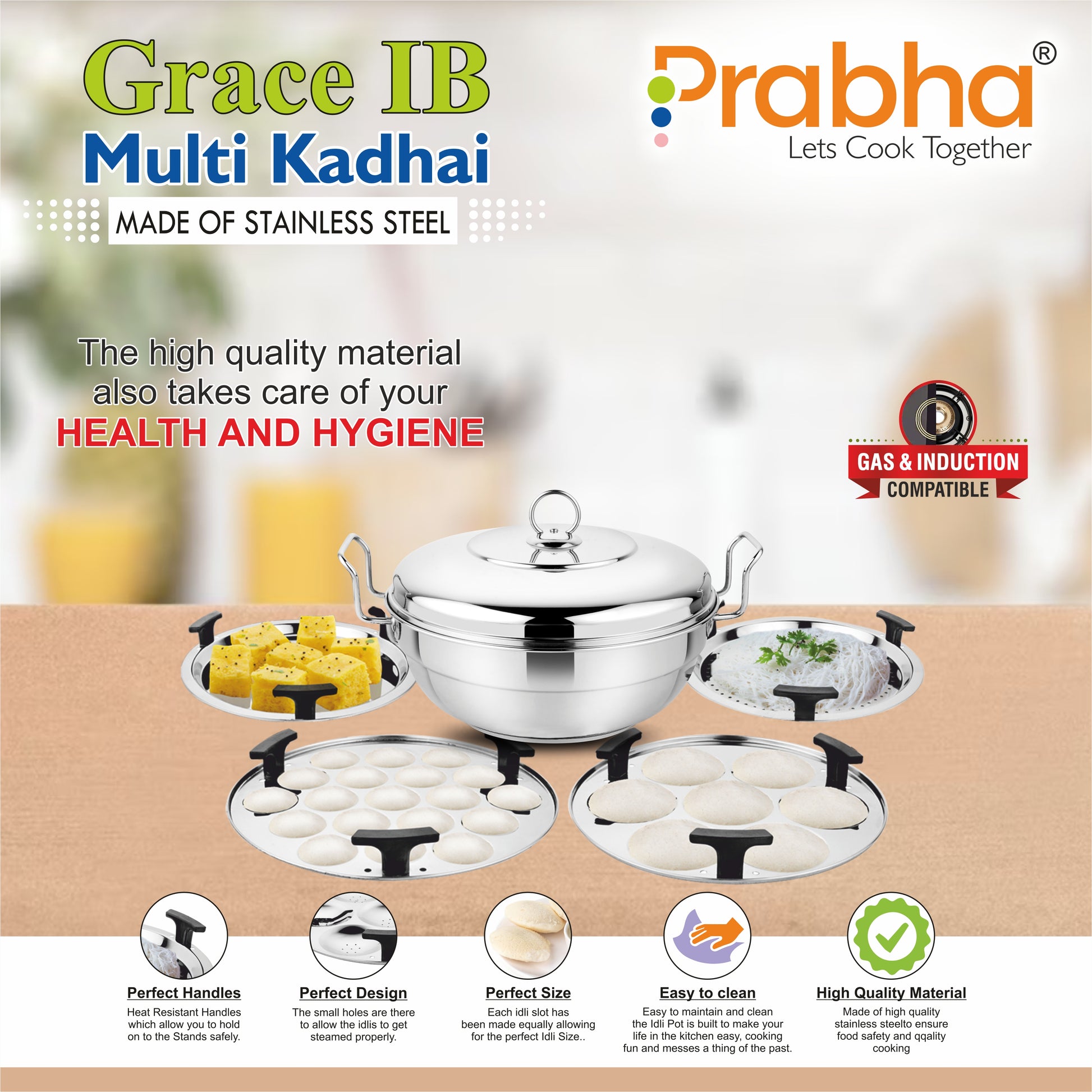 Grace Ib Multi Kadhai Plain (6 Plates) - Prabha