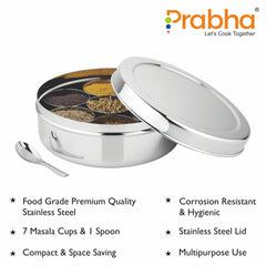 Stainless Steel Golden Spice Box - Best for Home & Kitchen - Prabha