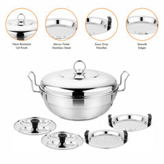Grace IB Mini Multi Kadhai Plain With 4 Plates