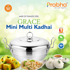 Grace IB Mini Multi Kadhai Plain With 4 Plates