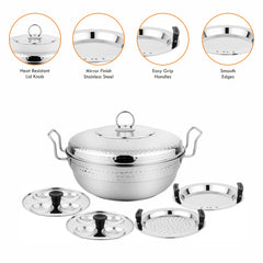 Grace Ib Mini Multi Kadhai Hammered 20cm (4 Plates)