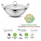 Magnum Capsule Bottom Hammered Kadhai With Lid