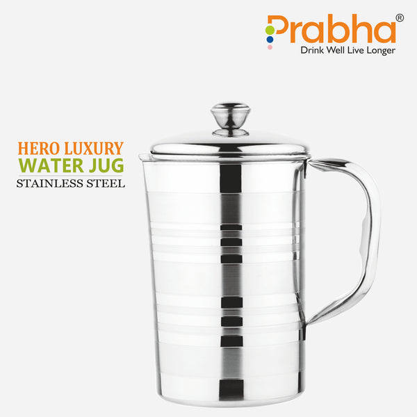 Stainless Steel Luxury Hero Water Jug With Lid And Handle Capacity 2.3 L