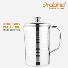 Stainless Steel Luxury Hero Water Jug With Lid And Handle Capacity 2.3 L