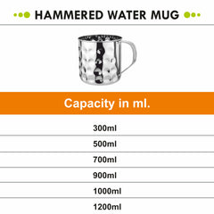 Stainless Steel Hammered Water Mug | Multipurpose Mug for Hiking, Camping, and More