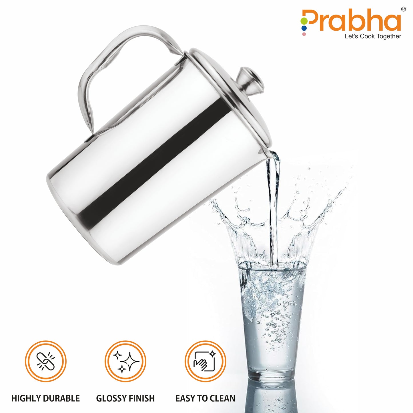 Stainless Steel Hero Water Jug Plain - 2300ml