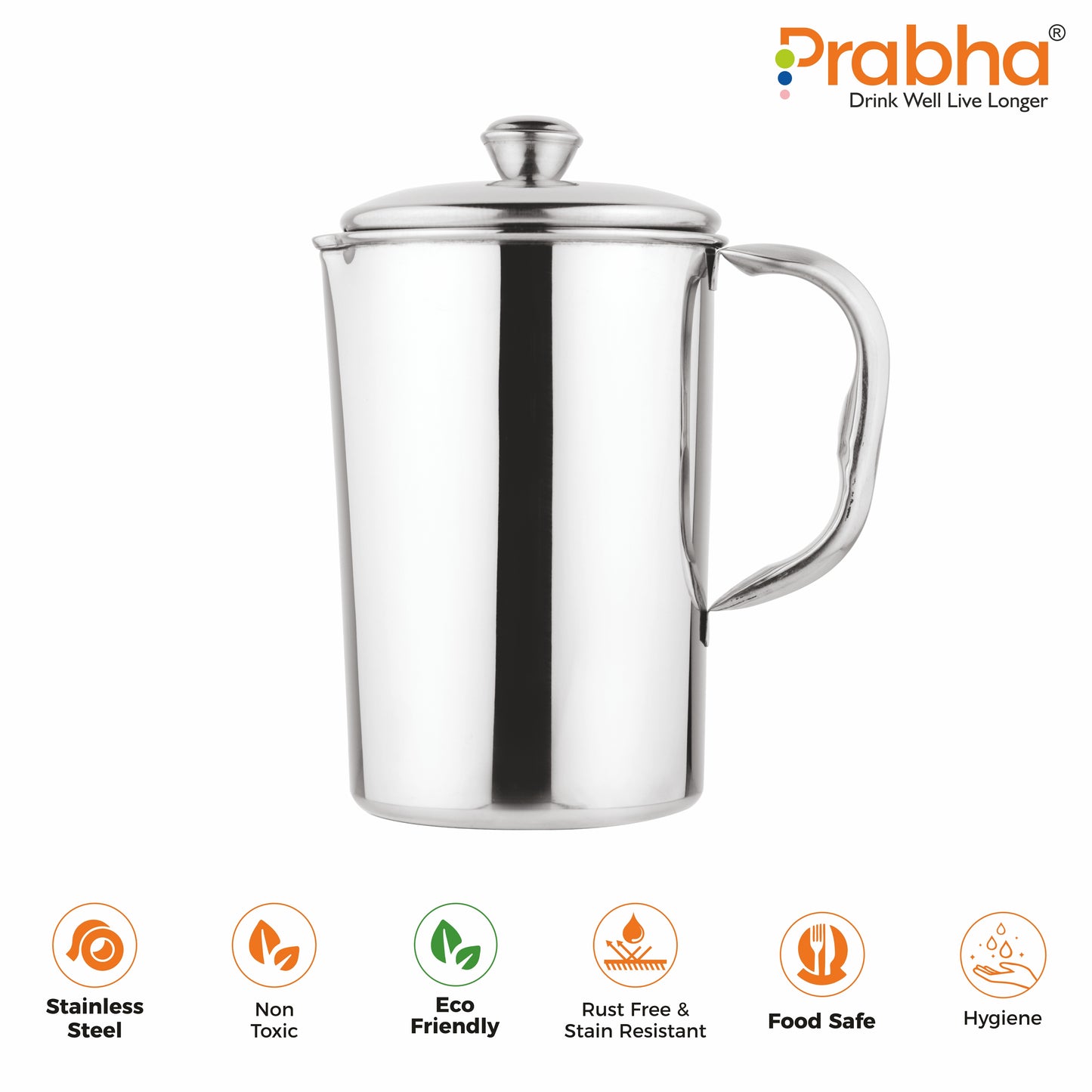 Stainless Steel Hero Water Jug Plain - 2300ml