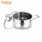 Tri-Ply Hexa Cube Stick-Resistant Casserole With Glass Lid Induc