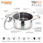 Tri-Ply Hexa Cube Stick-Resistant Casserole With Glass Lid Induc