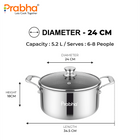 Tri-Ply Hexa Cube Stick-Resistant Casserole With Glass Lid Induc
