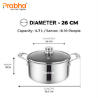 Tri-Ply Hexa Cube Stick-Resistant Casserole With Glass Lid Induc