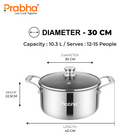 Tri-Ply Hexa Cube Stick-Resistant Casserole With Glass Lid Induc