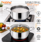 Tri-Ply Hexa Cube Stick-Resistant Casserole With Glass Lid Induc