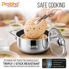 Tri-Ply Hexa Cube Stick-Resistant Casserole With Glass Lid Induc