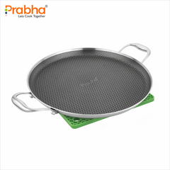 Triply Hexa Cube Stick-Resistant Dosa Tawa with Two Side Handles 32cm