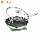 Tri-Ply Hexa Cube Stick-Resistant Frypan With Glass Lid & Oil Drainer