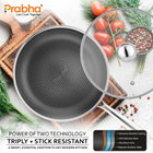 Tri-Ply Hexa Cube Stick-Resistant Frypan With Glass Lid & Oil Drainer