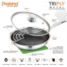Tri-Ply Hexa Cube Stick-Resistant Frypan With Glass Lid & Oil Drainer