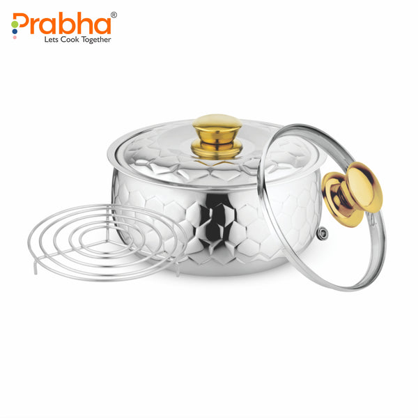 Queen Casserole With Steel & Glass Lid
