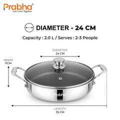 Tri-Ply Hexa Cube Stick-Resistant Saute Pan With Glass Lid & Oil Drainer
