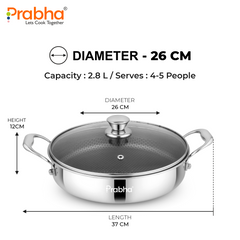 Tri-Ply Hexa Cube Stick-Resistant Saute Pan With Glass Lid & Oil Drainer