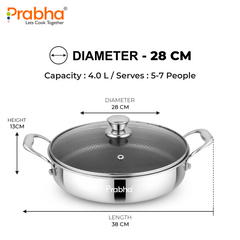 Tri-Ply Hexa Cube Stick-Resistant Saute Pan With Glass Lid & Oil Drainer
