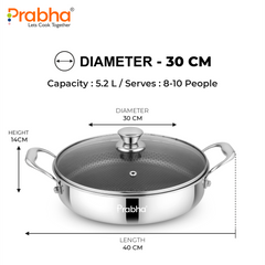 Tri-Ply Hexa Cube Stick-Resistant Saute Pan With Glass Lid & Oil Drainer