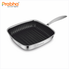 Tri-Ply Hexa Cube Square Grill Pan, 24cm