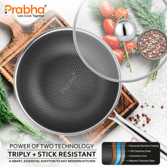 Triply Hexa Cube Wok With Lid