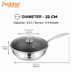 Triply Hexa Cube Wok With Lid