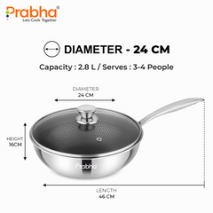 Triply Hexa Cube Wok With Lid