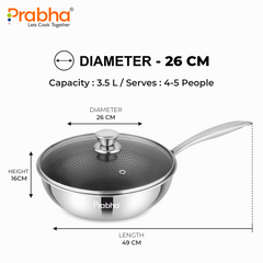 Triply Hexa Cube Wok With Lid