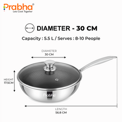 Triply Hexa Cube Wok With Lid