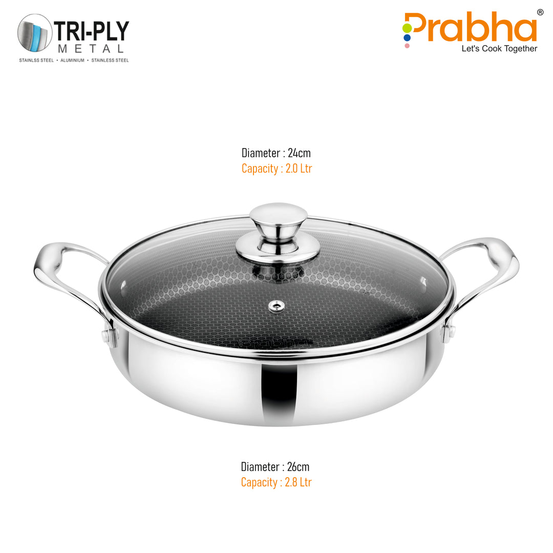 Triply Hexa Cube Saute Pan With Lid