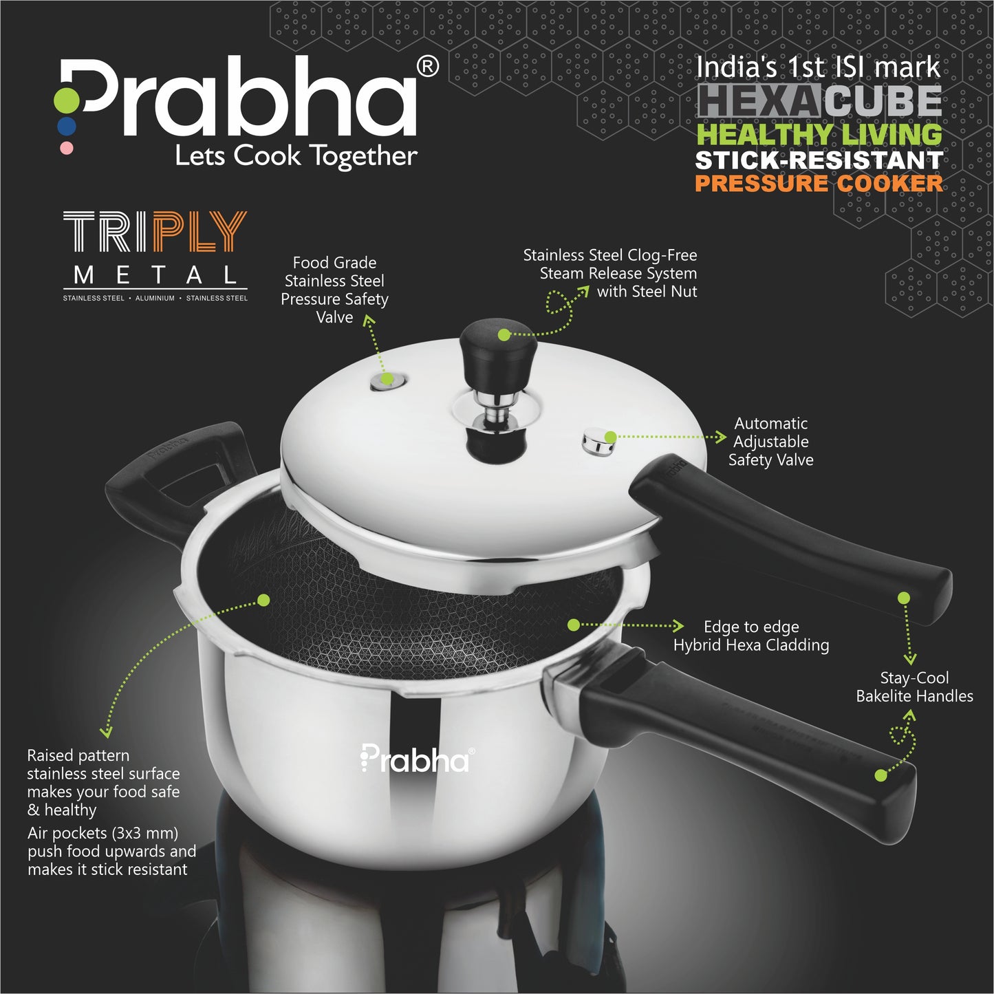 Triply Hexa Cube Non Stick Cooker
