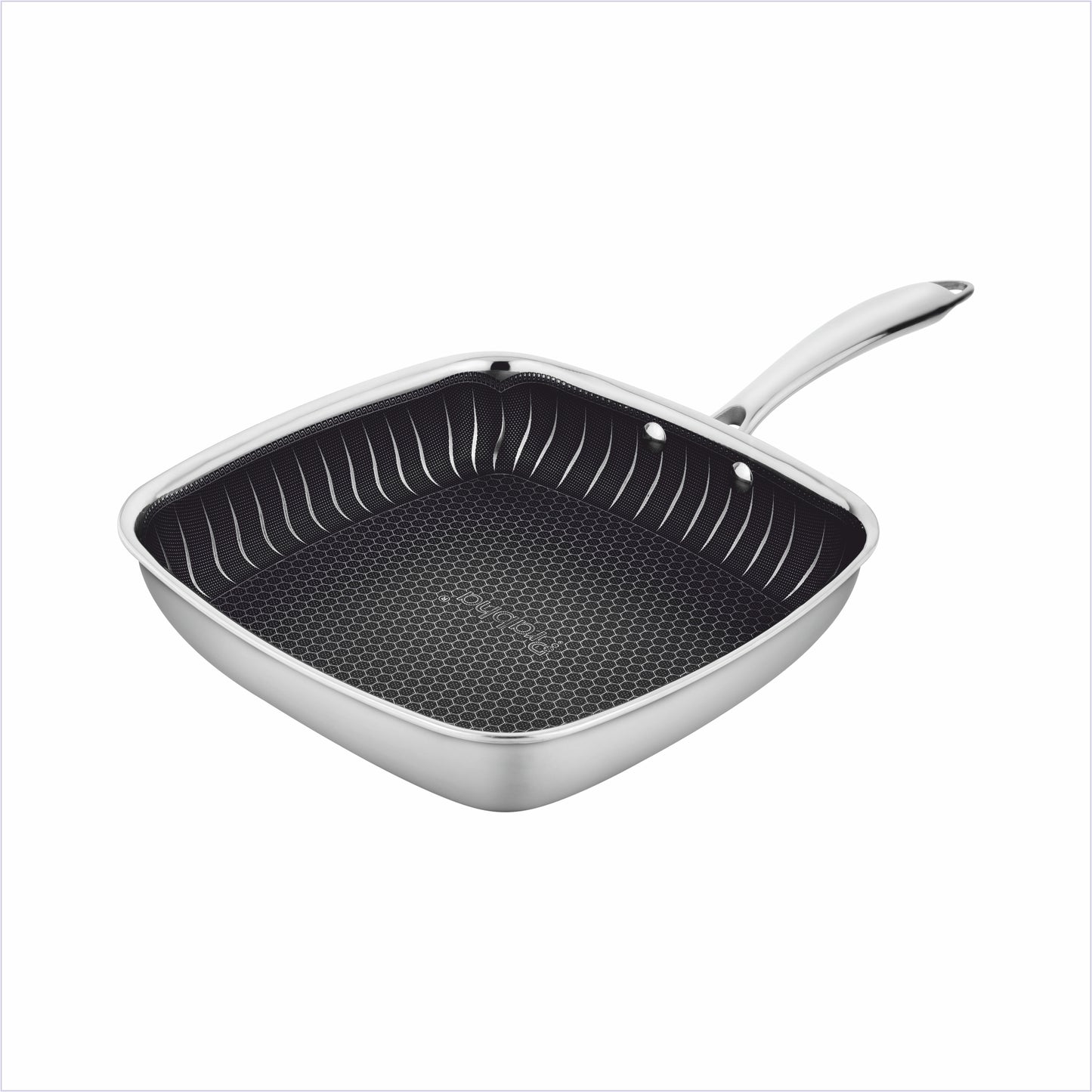 Tri-Ply Hexa Cube Square Grill Pan, 24cm