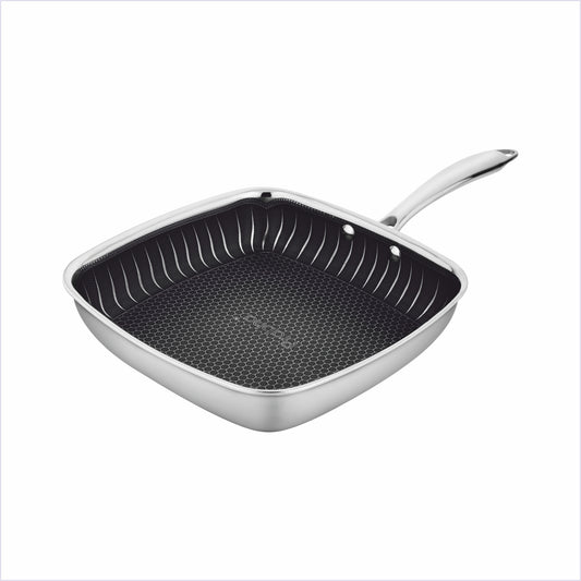 Tri-Ply Hexa Cube Square Grill Pan, 24cm