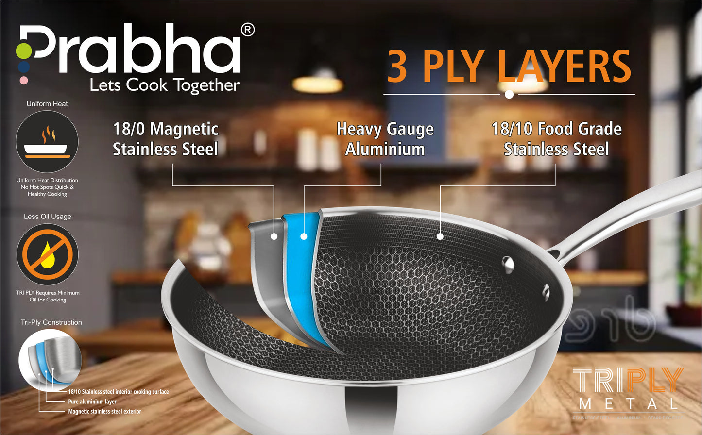 Triply Hexa Cube Wok With Lid