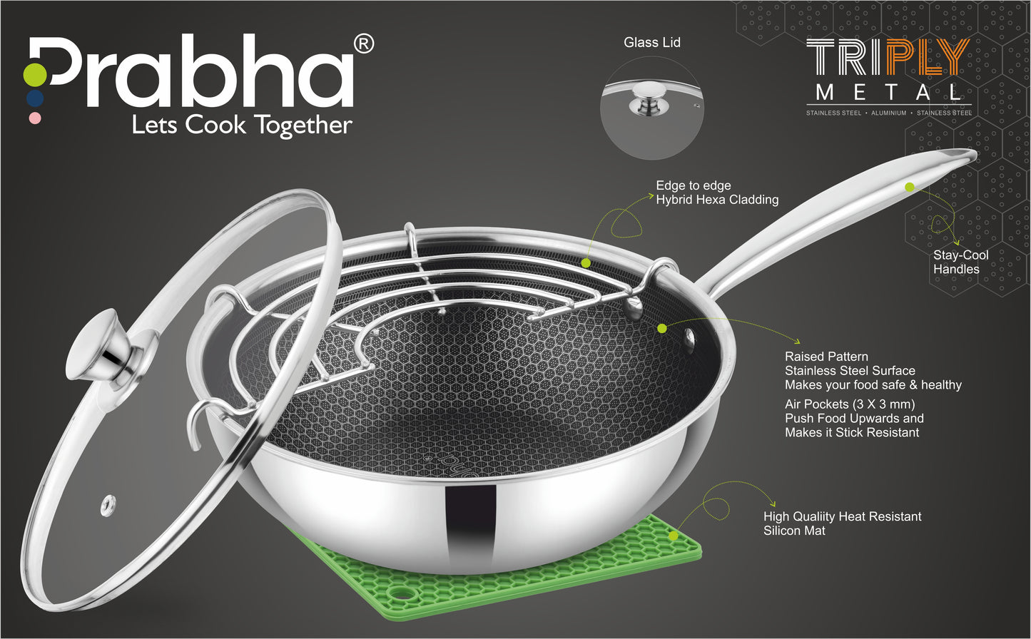 Triply Hexa Cube Wok With Lid