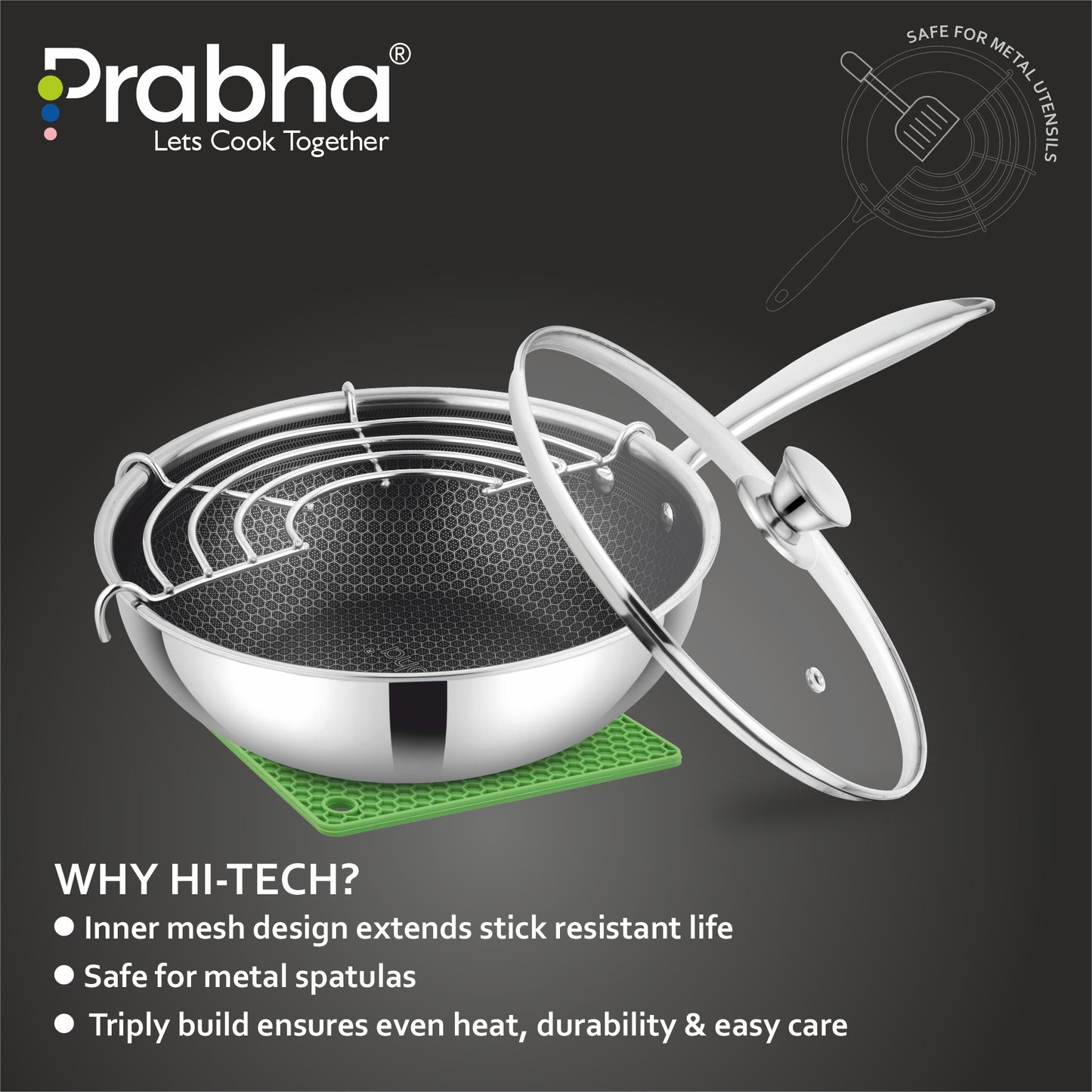 Triply Hexa Cube Wok With Lid