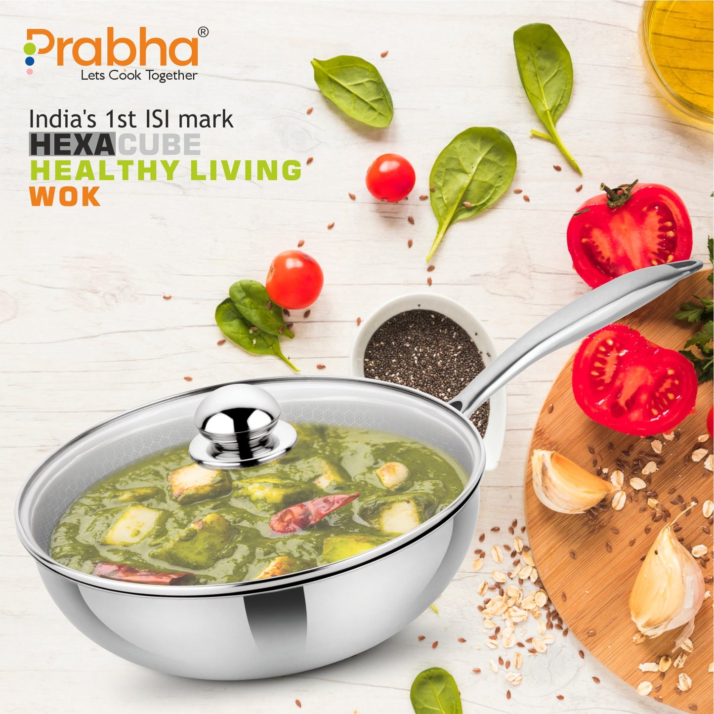 Triply Hexa Cube Wok With Lid