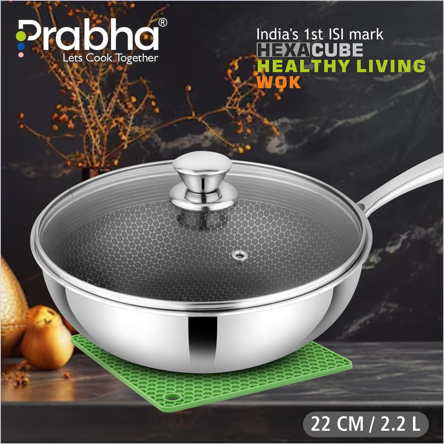 Triply Hexa Cube Wok With Lid