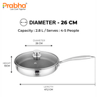 Tri-Ply Hexa Cube Stick-Resistant Deep Frypan With Glass Lid & Oil Drainer