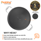 Triply Hexa Cube Stick-Resistant Dosa Tawa with Two Side Handles 32cm
