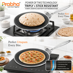 Triply Hexa Cube Stick-Resistant Smart Tawa 28cm
