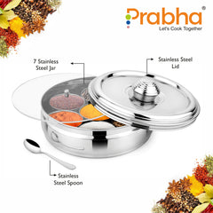 Stainless Steel Imperial Spice Box - Best for Home & Kitchen - Prabha