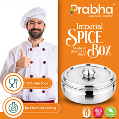 Stainless Steel Imperial Spice Box - Best for Home & Kitchen - Prabha