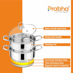 गैलरी व्यूवर में इमेज लोड करें, Stainless Steel Induction Base Steamer With Transparent Glass Lid, 2 Tier