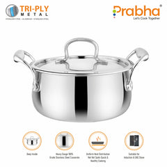 Prima Triply Kalash Casserole With Lid