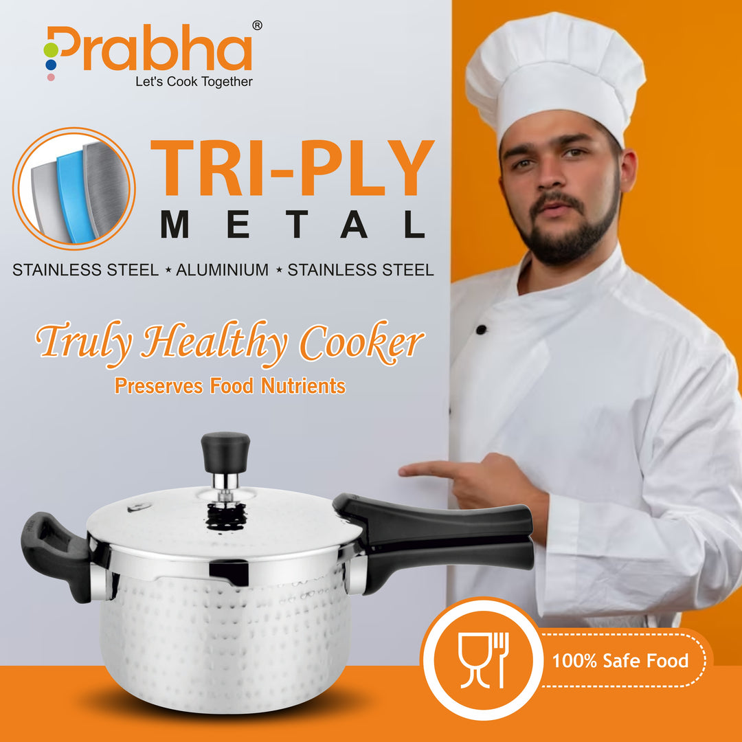 Triply Kalash Pressure Cooker Hammered